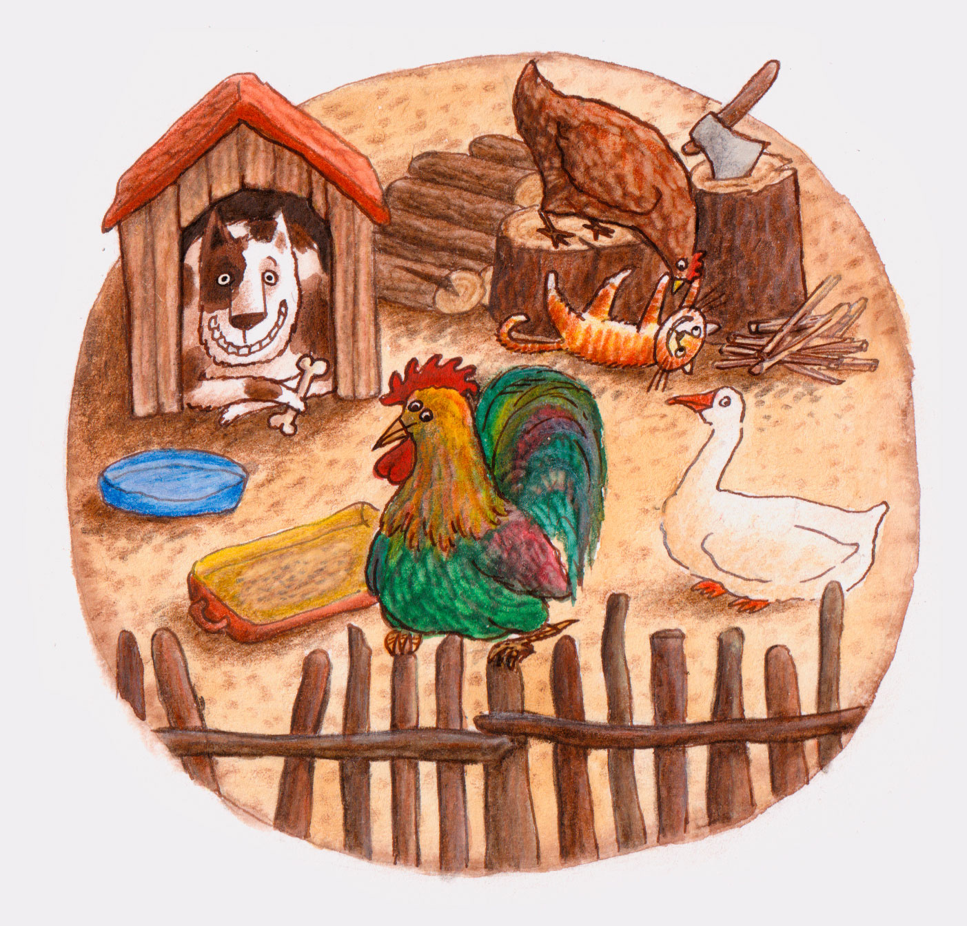 ilustrace 020: dvůr